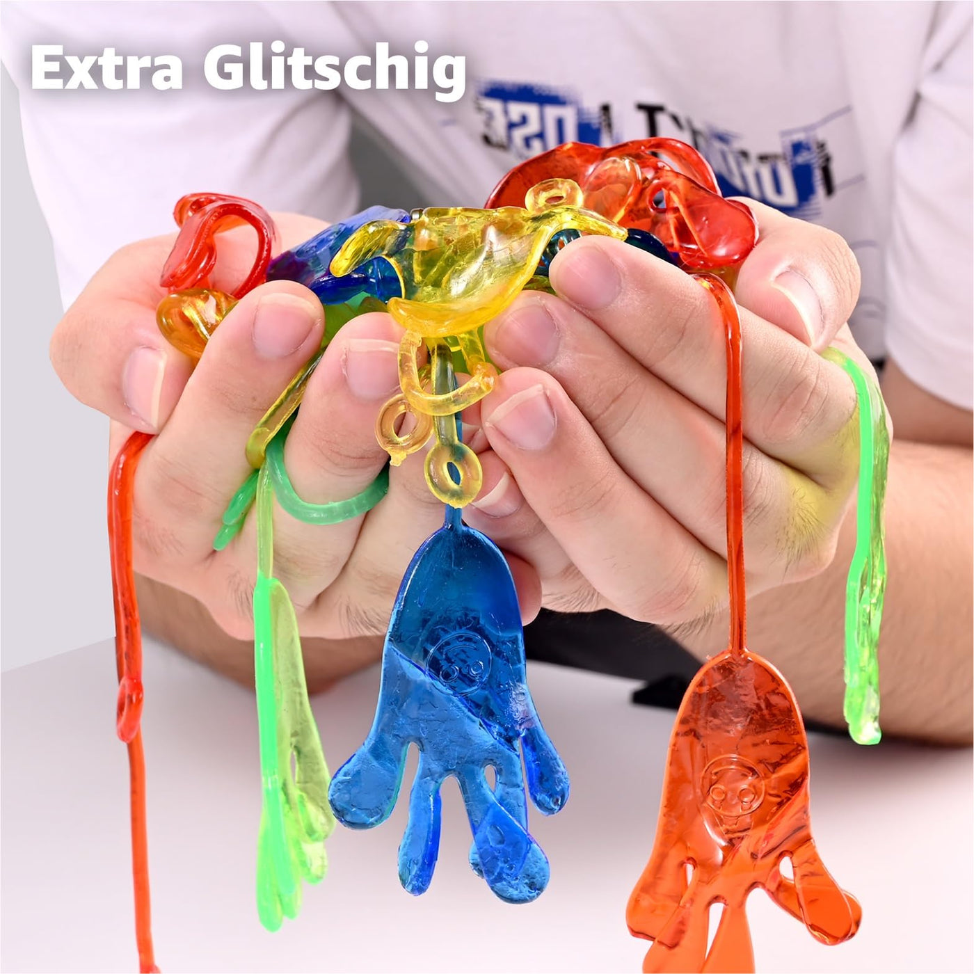 12x Klatschhand Kinder Mitgebsel & Gastgeschenke & Give aways - Glibberhand als Party Mitbringsel für Jungen & Mädchen - Kindergeburtstag Geschenke