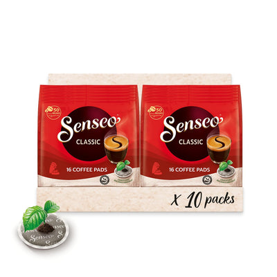 Senseo Pads Classic - Kaffee RA-zertifiziert - 10 Packungen x 16 Kaffeepads
