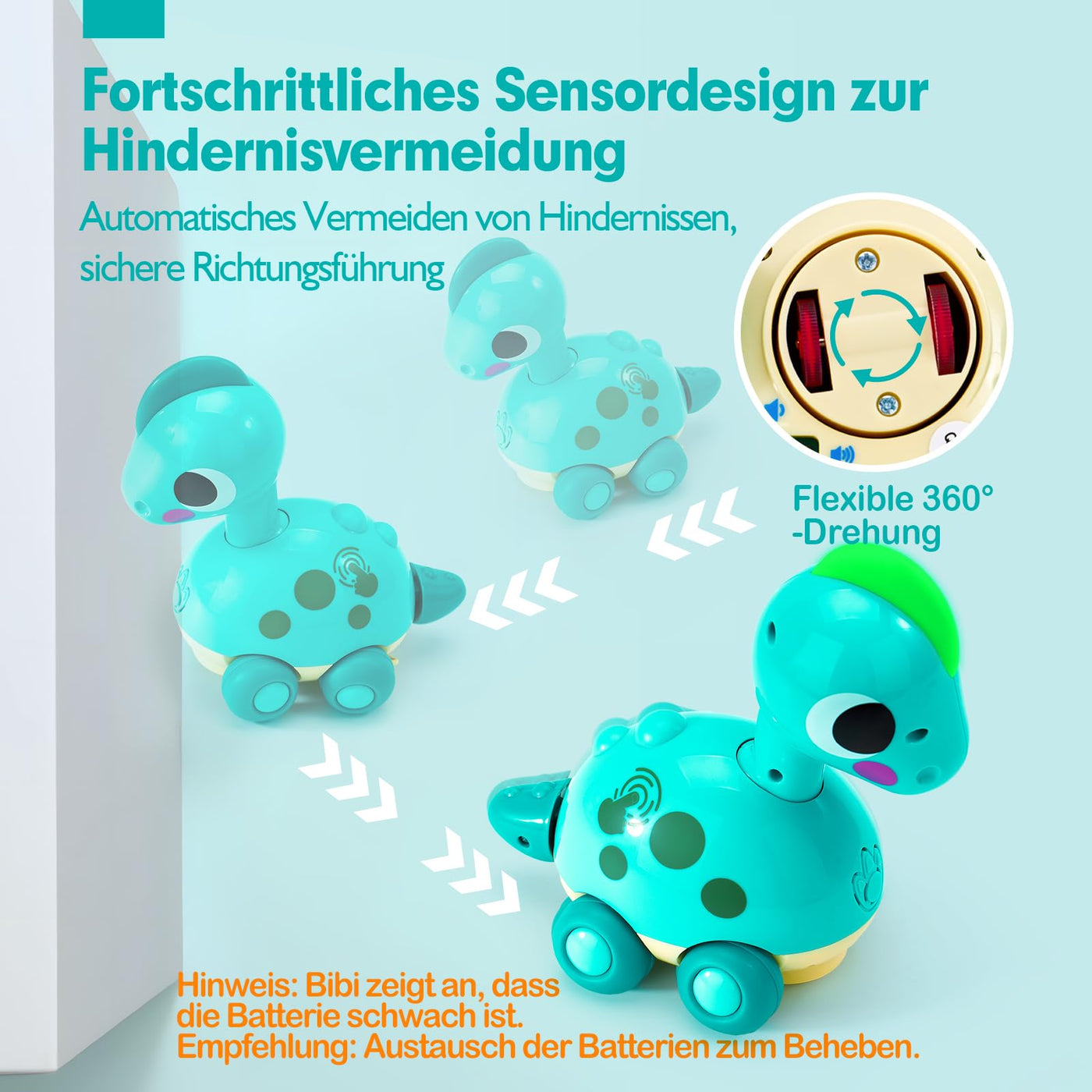 CubicFun Musik Dinosaurier Baby Spielzeug ab 6 9 12 Monate, Krabbelspielzeug mit Licht & Sound,Interaktives Krabbel Dino Baby Spielzeug 6 Monate,Tummy Time Toys,Weihnachten Geschenke für Junge Mädchen