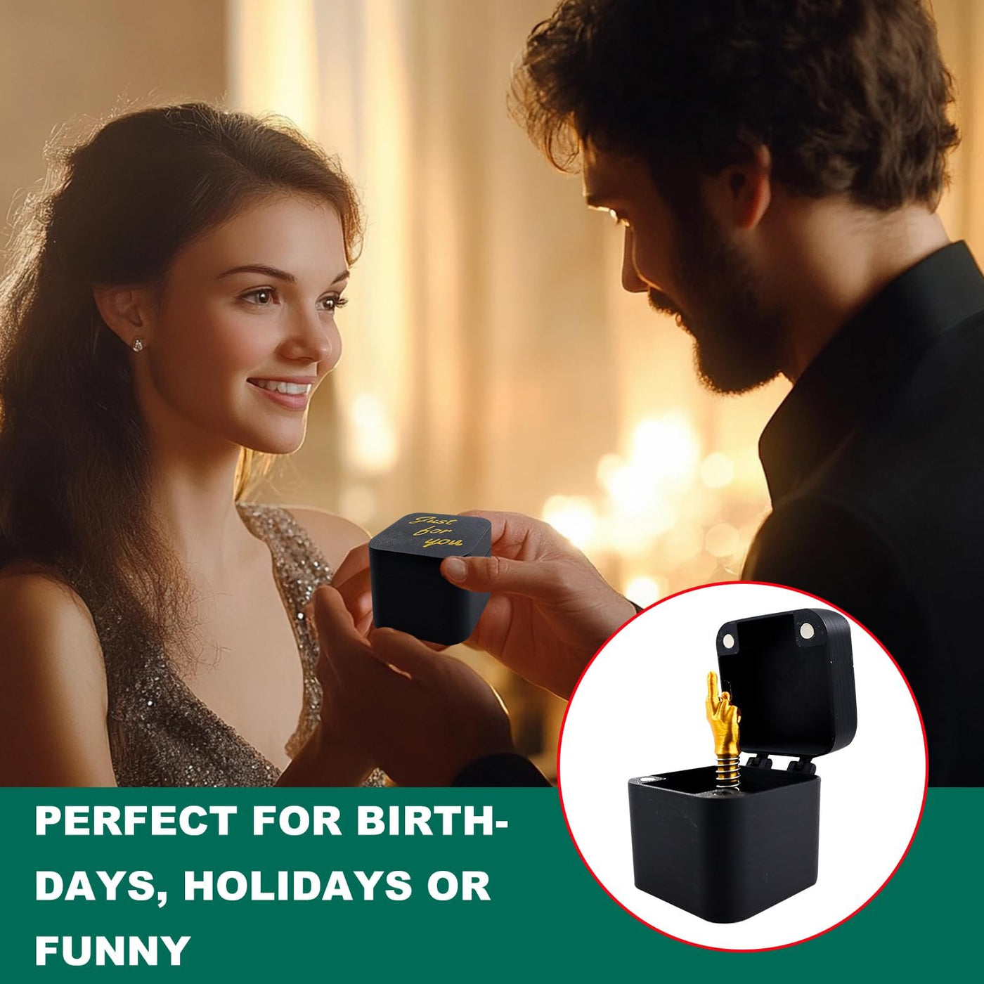 Mittelfinger in Einer Box,Mittelfinger in Der Box Surprise Gift Box,Mittelfinger Prank Geschenk,Lustiger Streich,Nervige Geschenkbox Mittelfinger,Weihnachtsdekoration Neuartige Prank Gifts