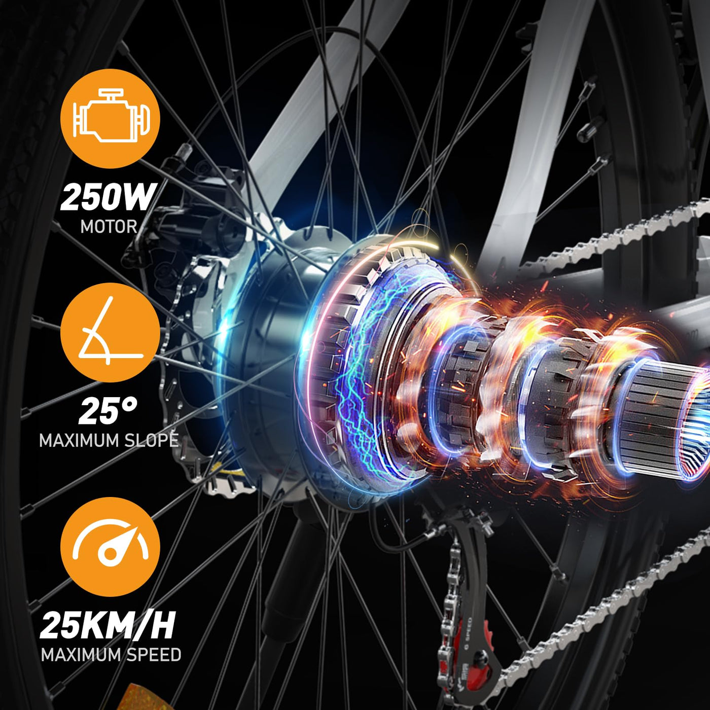 HITWAY E-Bikes, 26 Zoll E Bike Herren Damen mit Abnehmbarer 36V 12Ah Akku, 250W Motor MTB, E-Mountainbike mit 7 Gang, Elektrofahrrad Reichweite bis zu 35-90KM