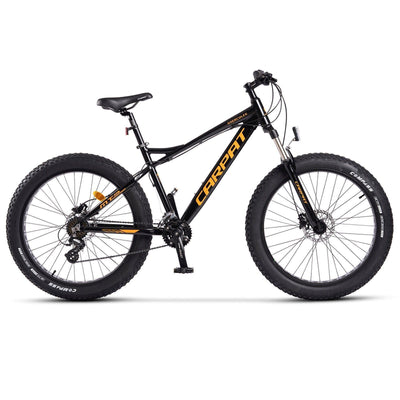 CARPAT SPORT Fatbike 26 Zoll Fat Tire 4.0 Hardtail MTB für Herren Damen und Jungen 7 Gang, Kettenschaltung, Alu-Rahmen Fahrrad, Fat Bike Mountainbike
