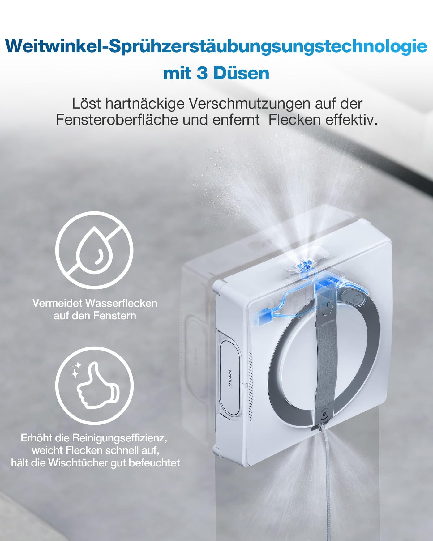 ECOVACS WINBOT W2 Omni Fensterputzroboter mit 6-in-1 Multifunktionsstation, integrierter 4500mAh Akku, Kantenreinigungsmodus, Weitwinkel-Sprühzerstäubungstechnologie, White