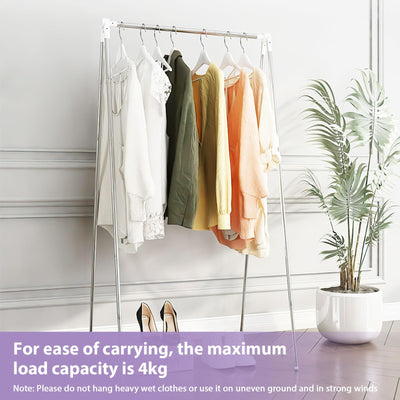 JABNOW Tragbarer Kleiderständer Klappbar,13-28 Zoll Teleskop Wäscheständer Mit 2 Klappbügeln,Verstellbarer Reise kleiderständer,Wäscheständer Klein Klappbar aus Edelstahl für Reisen,Camping,Zuhause