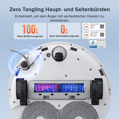roborock Qrevo Curv S5X-Set Saugroboter mit Wischfunktion Absaugstation, Dual Anti-Tangle-System, 17.000 Pa Saugkraft, 75°C Heißwasser-Moppwäsche, Intelligente Schmutzerkennung, All-in-One-Dock (Weiß)