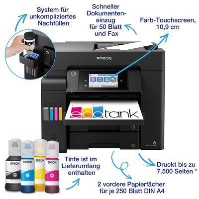 EcoTank ET-5800 DIN-A4-Multifunktions-WLAN-Tintentankdrucker mit Fax