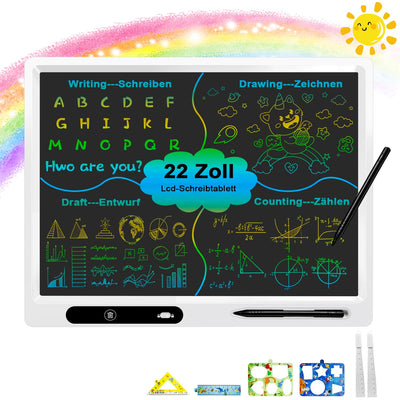 surekuo LCD schreibtafel kinder 22 zoll bunte lcd schreibtafel 2 Stiften und Verstellbarem Ständer, Ist Ein Pädagogisches Lernspielzeug Für Im Alter Von 3-12 Weihnachtsgeschenke