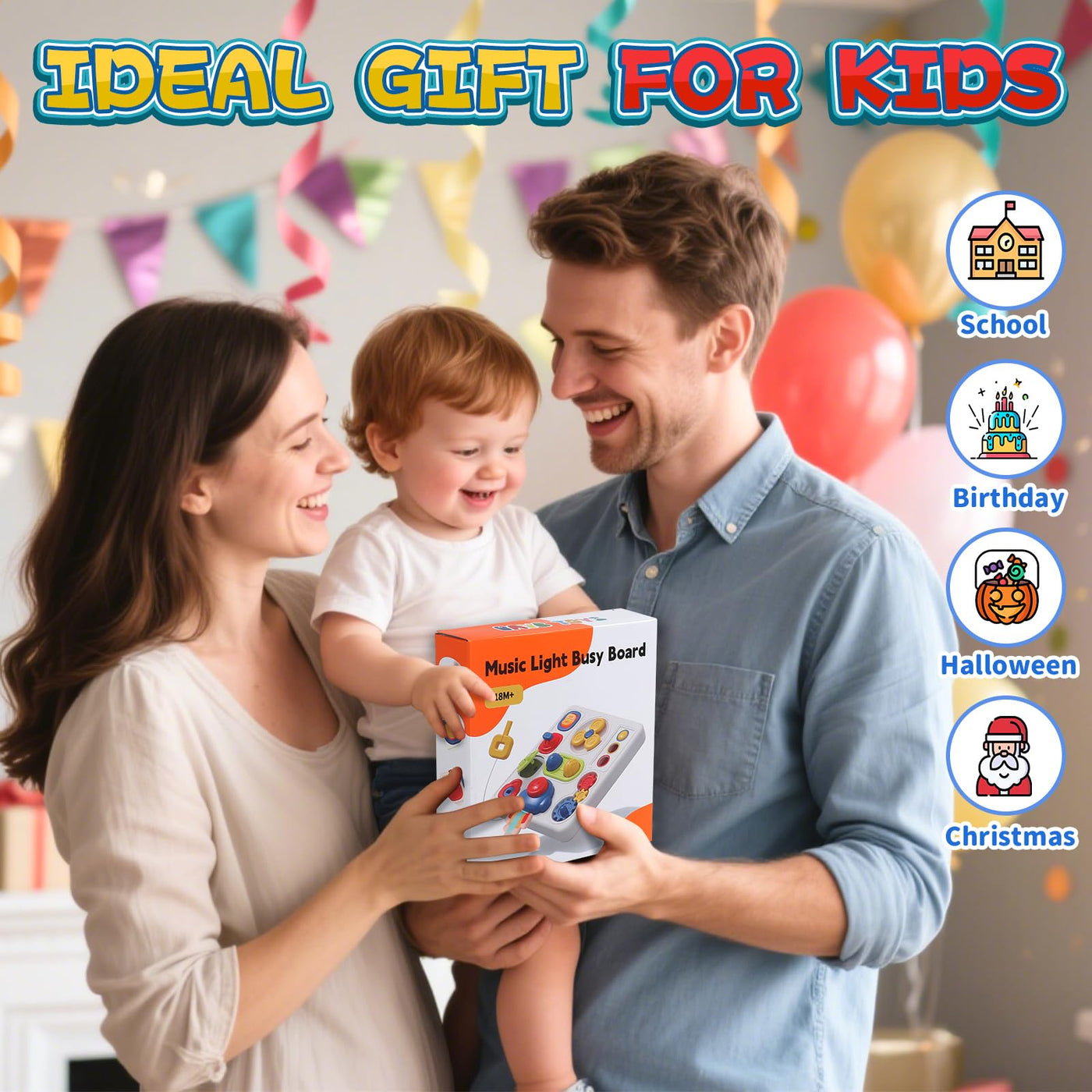 Montessori Spielzeug ab 1 Jahr Busy Board ab 1 Jahr mit Licht & Ton Kinderspielzeug ab 1 2 Jahr 8 IN 1 Sensorik Spielzeug 18 Monate Motorikspielzeug Baby Activity Board Geschenk für Jungen Mädchen