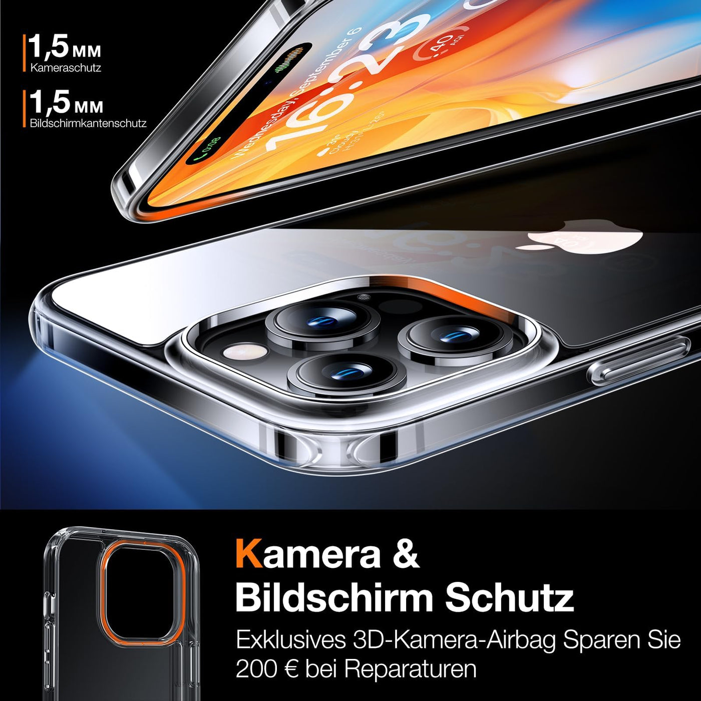TORRAS Crystal Clear für iPhone 16 Pro Hülle [Nr.1 Vergilbungsschutz & Ultra Dünn] Hülle iPhone 16 Pro Case Militär-Grade Stoßfest Silikon Handyhülle iPhone 16 Pro Weicher Griff Kratzfest Transparent