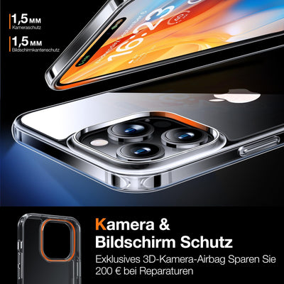 TORRAS Crystal Clear für iPhone 16 Pro Hülle [Nr.1 Vergilbungsschutz & Ultra Dünn] Hülle iPhone 16 Pro Case Militär-Grade Stoßfest Silikon Handyhülle iPhone 16 Pro Weicher Griff Kratzfest Transparent