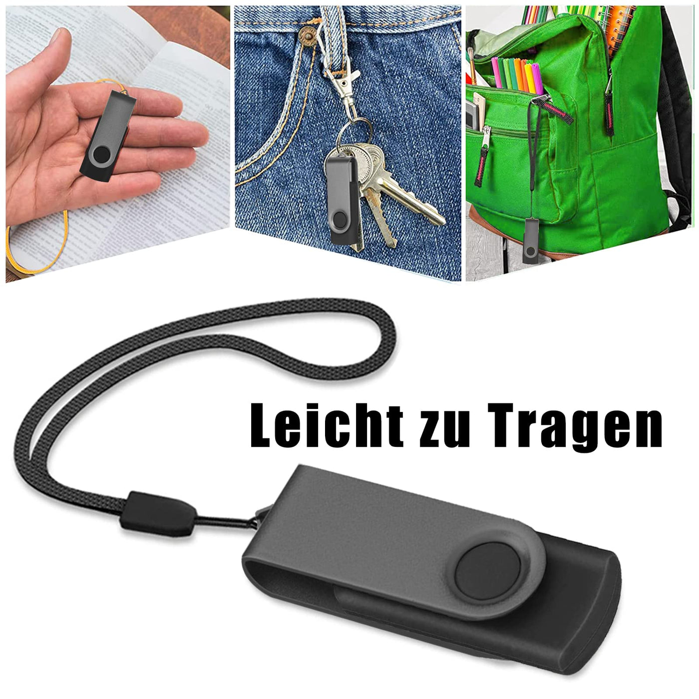 USB Sticks 2GB 10 Stück Speicherstick USB 2.0 Flash Laufwerk Data Datenspeicher Pendrive für Computer, 10pcs Schwarz