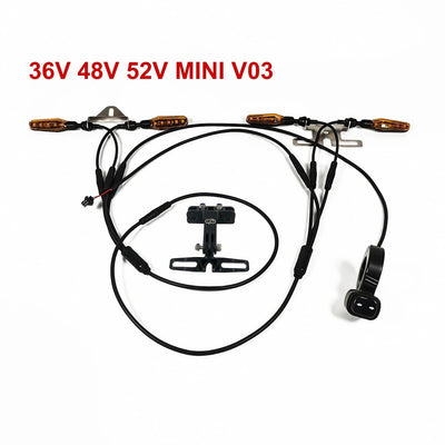 Elektrisches Fahrrad 36V 48V 52V 72V Lenklicht Set Kit Schalter Links Rechts Turn (V03 24-48V M6)
