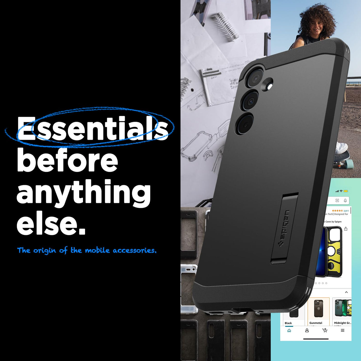 Spigen Tough Armor Hülle Kompatibel mit Samsung Galaxy A35 5G -Schwarz