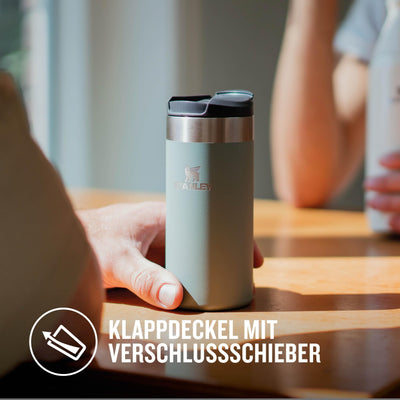 Stanley Aerolight Transit Thermobecher 0.35L - Hält 4 Stunden Heiß - Spülmaschinenfest - Kaffeebecher To Go Auslaufsicher - Kompatibel mit gängigen PKW-Getränkehalterungen - Thermosflasche - Shale