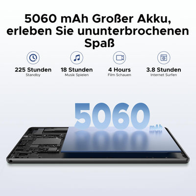 DOOGEE U10 Android 15 Tablet 10 Zoll, 16GB RAM+128GB ROM(2TB TF) Tablet mit Tastatur, WiFi 6 Gaming Tablets Widevine L1, 8MP+5MP, 5060mAh, Kinder Tablets mit Stift, Tastatur, Maus, Hülle, Schutzfolie