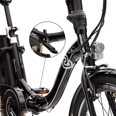 VecoCraft Nemesis E-Bike klapprad, e-Bike klapprad 20 Zoll, 36V 7.8Ah ausziehbarer Baterrie, 250W Motor, E-Klapprad tragbares E-Bike Klapprad ebike Herren
