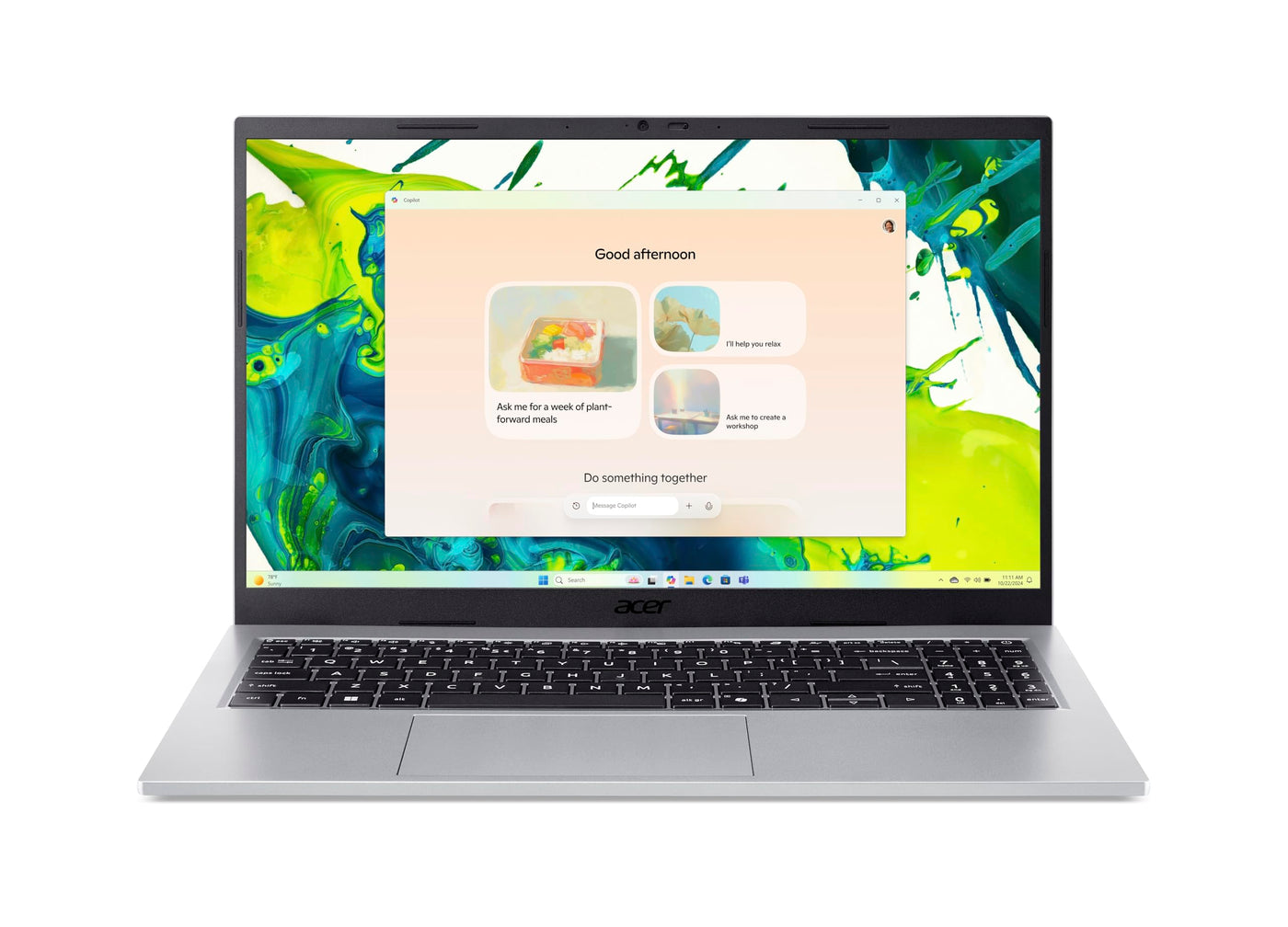 Acer Aspire Go 15 (AG15-72P-792F) Laptop, 15,6" FHD IPS Display, Intel Core 7 150U, 16 GB RAM, 1 TB SSD, Intel Grafik, Windows 11, QWERTZ Tastatur, Silber