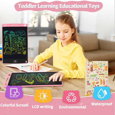 [2 Pack] LCD Schreibtafel 8,5 Zoll, LCD Schreibtablett, Tragbarer Löschbarer Zeichenbrett, Geschenk für Kinder, Grafiktablett für Kinderspiele 2 3 4 5 6 7 Jahre Jungen Mädchen (2 Einzelpackungen)