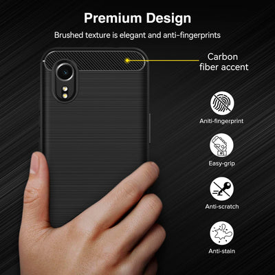 ivoler Hülle für Samsung Galaxy Xcover 7 mit 2 Stück Panzer Schutz Glas, Militärischer Stoßfest Handyhülle, Dünne Weiche TPU Silikon Kratzfest Schutzhülle Anti-Fingerabdruck Case, Schwarz