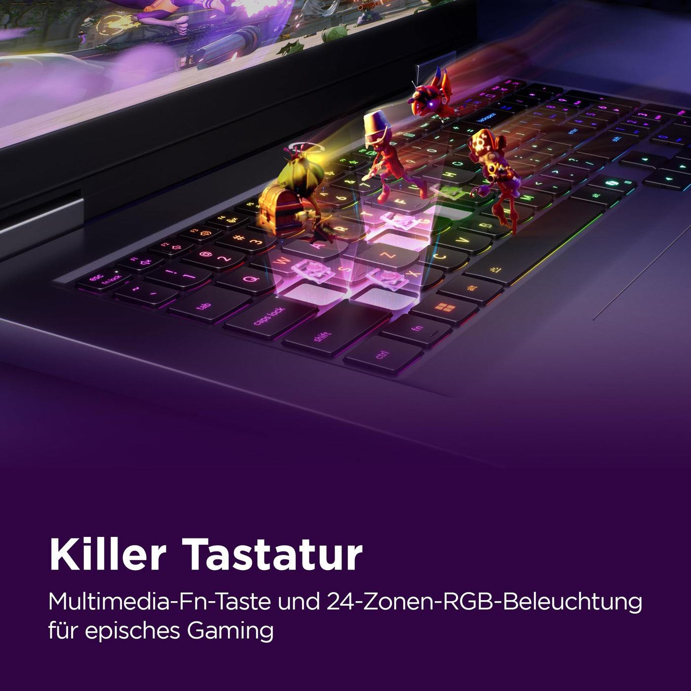 Lenovo LOQ Gaming AI Laptop | 17.3" Full HD 165Hz Display | NVIDIA GeForce RTX 5070 | Intel Core i7-14700HX | 16GB RAM | 1TB SSD | Win11 | QWERTZ | 24-Zonen-RGB-Tastatur | Grau | 3 Monate GamePass