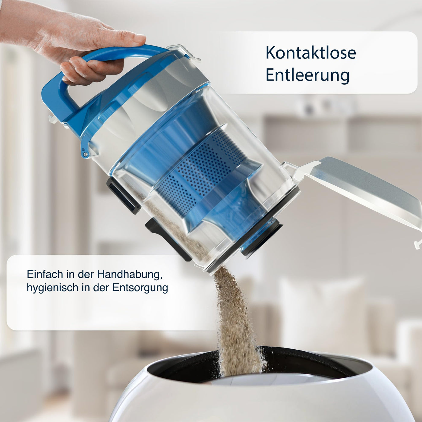 Balter Vento A3 Staubsauger beutellos, 850W hohe Saugleistung, große 2L Staubbehälter, Multizyklon, HEPA-Filter