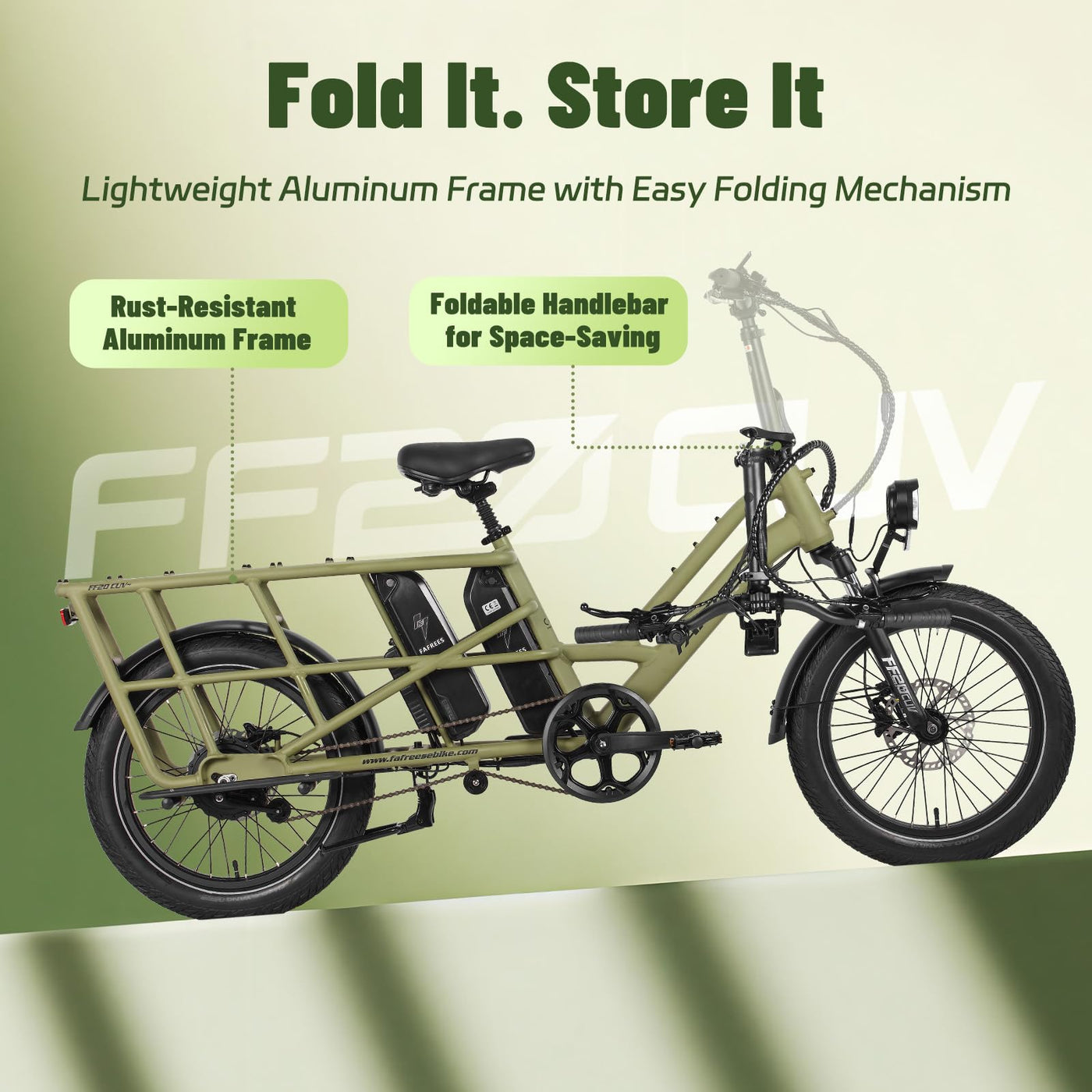 Fafrees FF20 CUV Familie Elektro Fahrrad 20 Zoll [ Offiziell ] Damen E Bike Herren 25km/h Pedelec, 200kg 75N.m, 12Ah 48V*2 Akku, Hydraulischbremsen Fatbike für Erwachsene (Kindersitz, Grau)