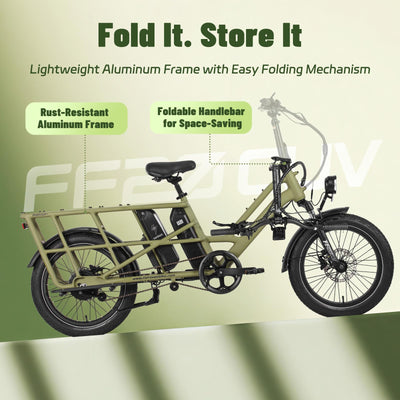 Fafrees FF20 CUV Familie Elektro Fahrrad 20 Zoll [ Offiziell ] Damen E Bike Herren 25km/h Pedelec, 200kg 75N.m, 12Ah 48V*2 Akku, Hydraulischbremsen Fatbike für Erwachsene (Kindersitz, Grau)