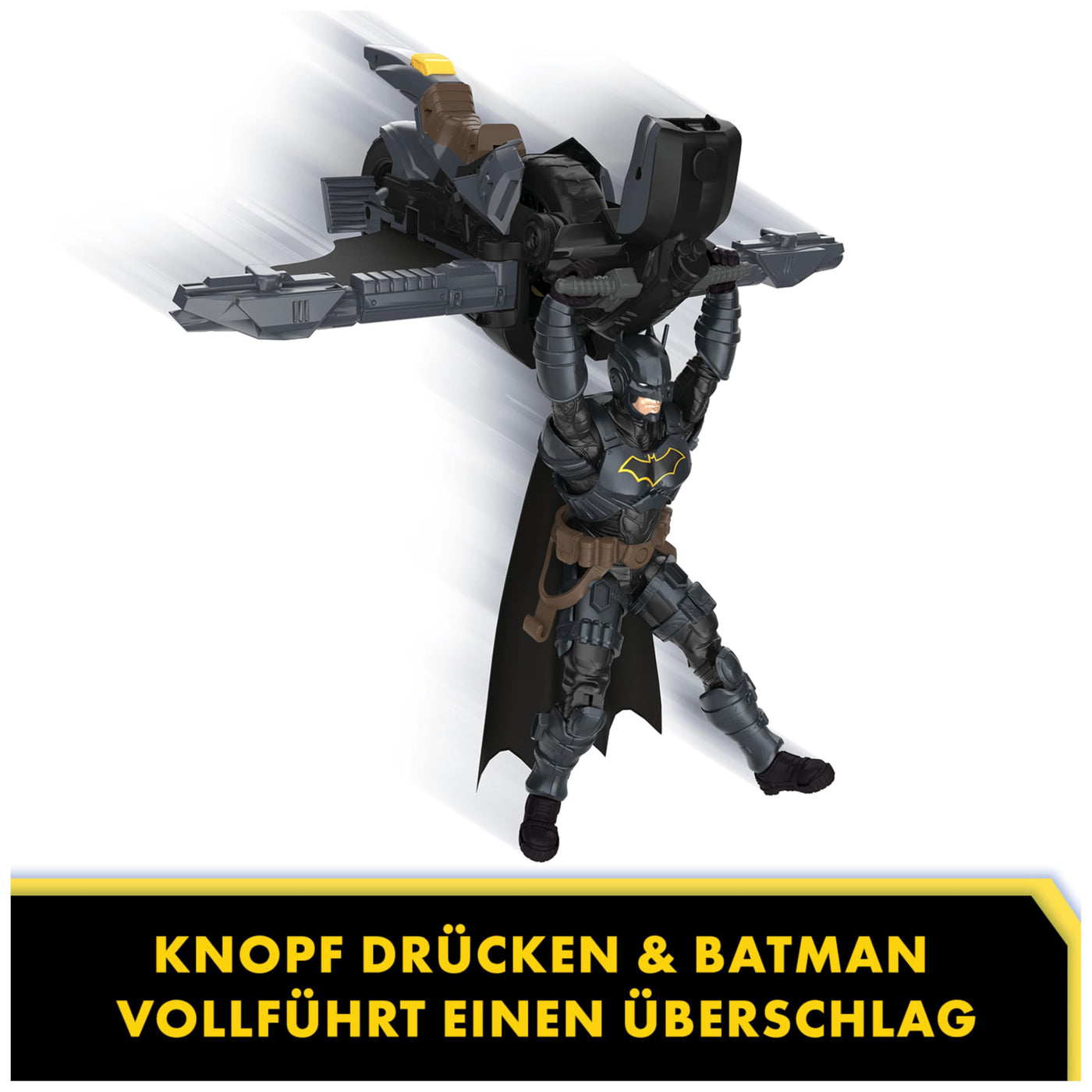Spin Master Batman Adventures Batcycle - transformierendes 2-in-1 Fahrzeug Motorrad und Gleiter, kompatibel mit 30 cm Batman Action-Figuren, Spielzeug für Kinder ab 4 Jahren