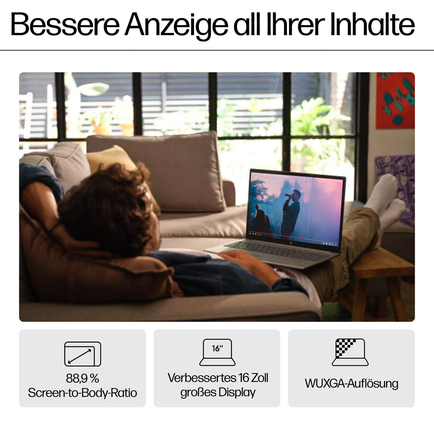 HP Pavilion Laptop PC | Intel Core Ultra 5 mit integrierter KI | 125U 16" WUXGA-Display | 16GB RAM | 1TB PCIe NVMe SSD | Intel Grafikkarte | QWERTZ mit Copilot Key | Windows 11 Home | Silber