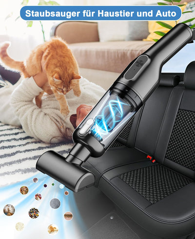 Vankarr Handstaubsauger Akku 16000Pa Handstaubsauger Kabellos Autostaubsauger Stark Mini Staubsauger Tragbarer Handsauger USB Auto Staubsauger Ohne Kabel