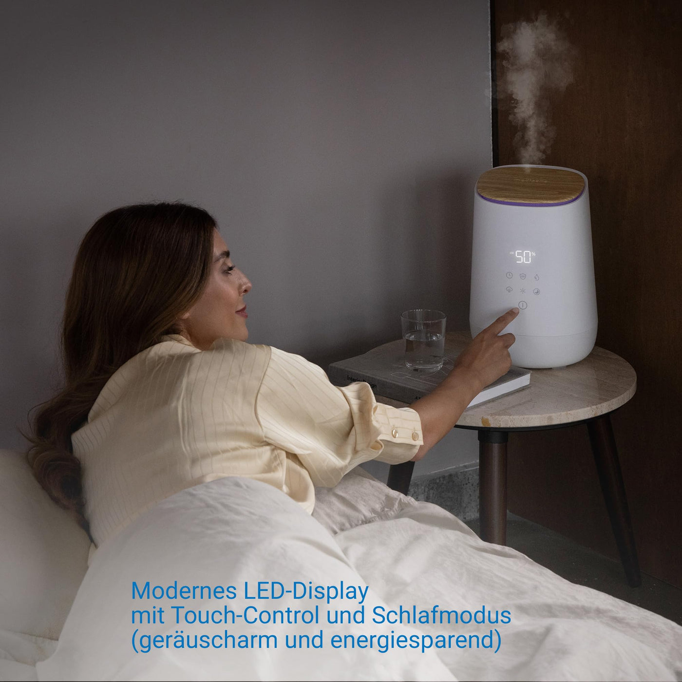 medisana AH 680 Luftbefeuchter mit Ultraschall, Vernebler mit Timerfunktion für Schlafzimmer, Wohnzimmer und Kinderzimmer, geräuscharmer Schlafmodus, integriertes Aromafach für Duft