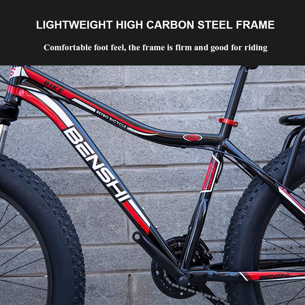 Wmmner Hardtail-Mountainbike Mit Vorderradaufhängung Mechanische Scheibenbremse Für Erwachsene Männer Frauen, High Carbon Steel All Terrain Fat Tire Mountain Bike, Anti-Rutsch-Fahrrad, Grün 2,24 Zoll