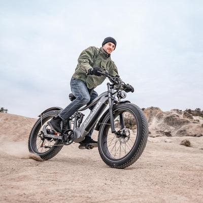 RZOGUWEX Elektrofahrrad, 26-Zoll-Offroad-EBIKE für Erwachsene mit abnehmbarem 48-V-25-Ah-Lithium-Ionen-Akku, 7 Gängen mit Doppelstoßdämpfern und doppelter hydraulischer Scheibenbremse (schwarz)