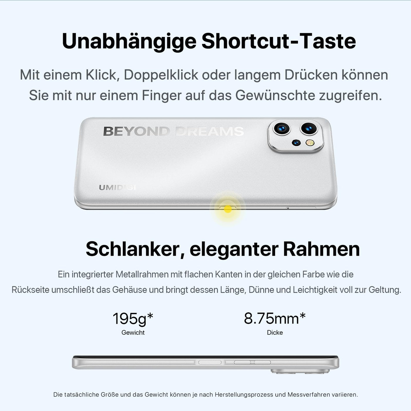 UMIDIGI F3S Android Smartphone Ohne Vertrag,6GB + 128GB Handy ohne vertrag, 6.7 Inch Phone, 48MP Triple Camera, 5150mAh Battery Android 11 Intelligent Mobile Phone Fingerprint/Octa Core/4G LTE/OTG