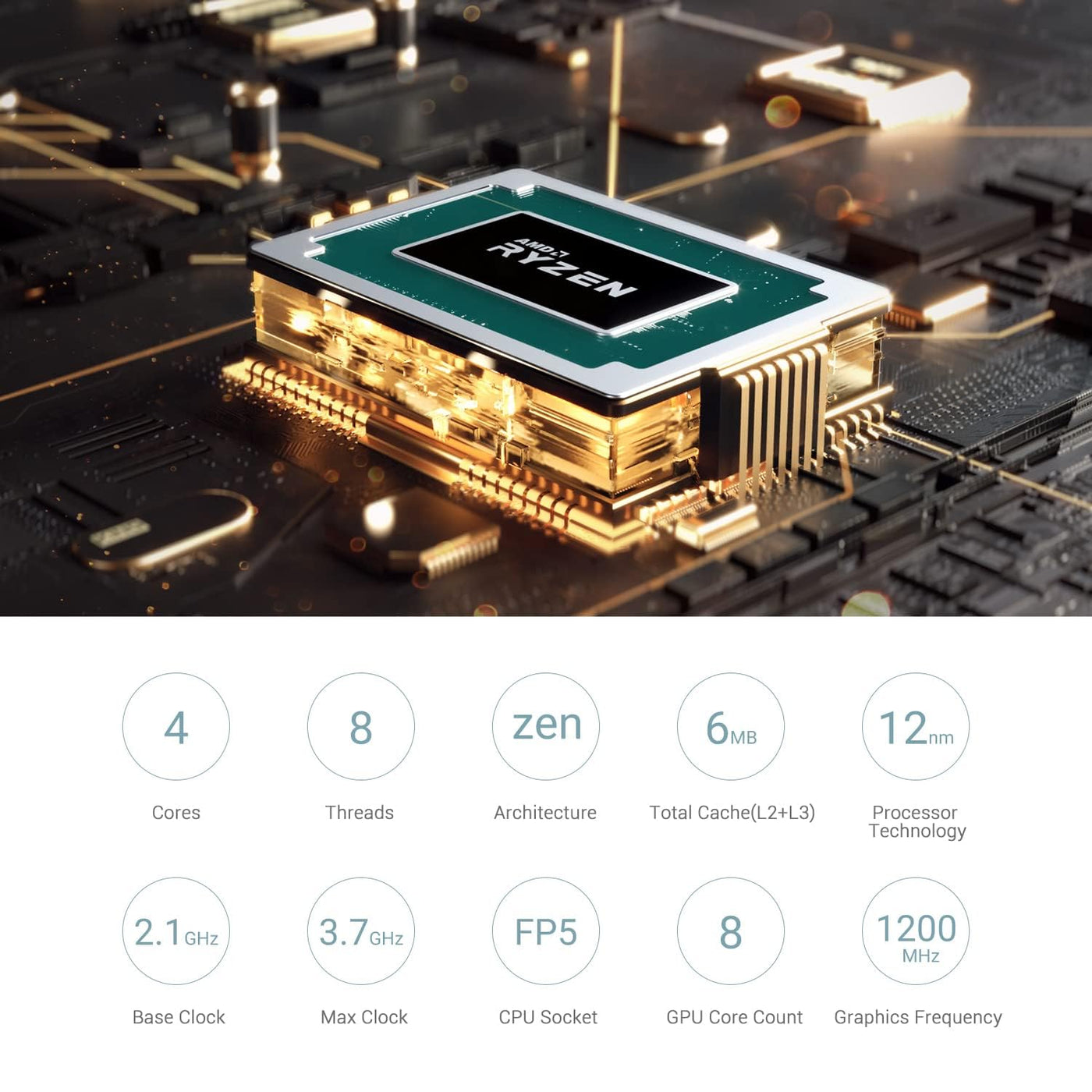 MINIS FORUM Mini PC, UM350 16 GB DDR4 / 512 GB SSD AMD Ryzen 5 3550H Prozessor Mini Desktop Computer, HDMI-DP- USB C- Anschluss, Radeon Vega 8 Graphics,USB 3.1