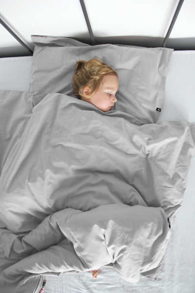 HOP DESIGN Bettwäsche 135x200 Hellgrau - Baumwoll Bettwäsche 135x200 mit 1 Kissen Bezug 80x80 - Allergiker Bettwäsche-Sets - Duvet Cover