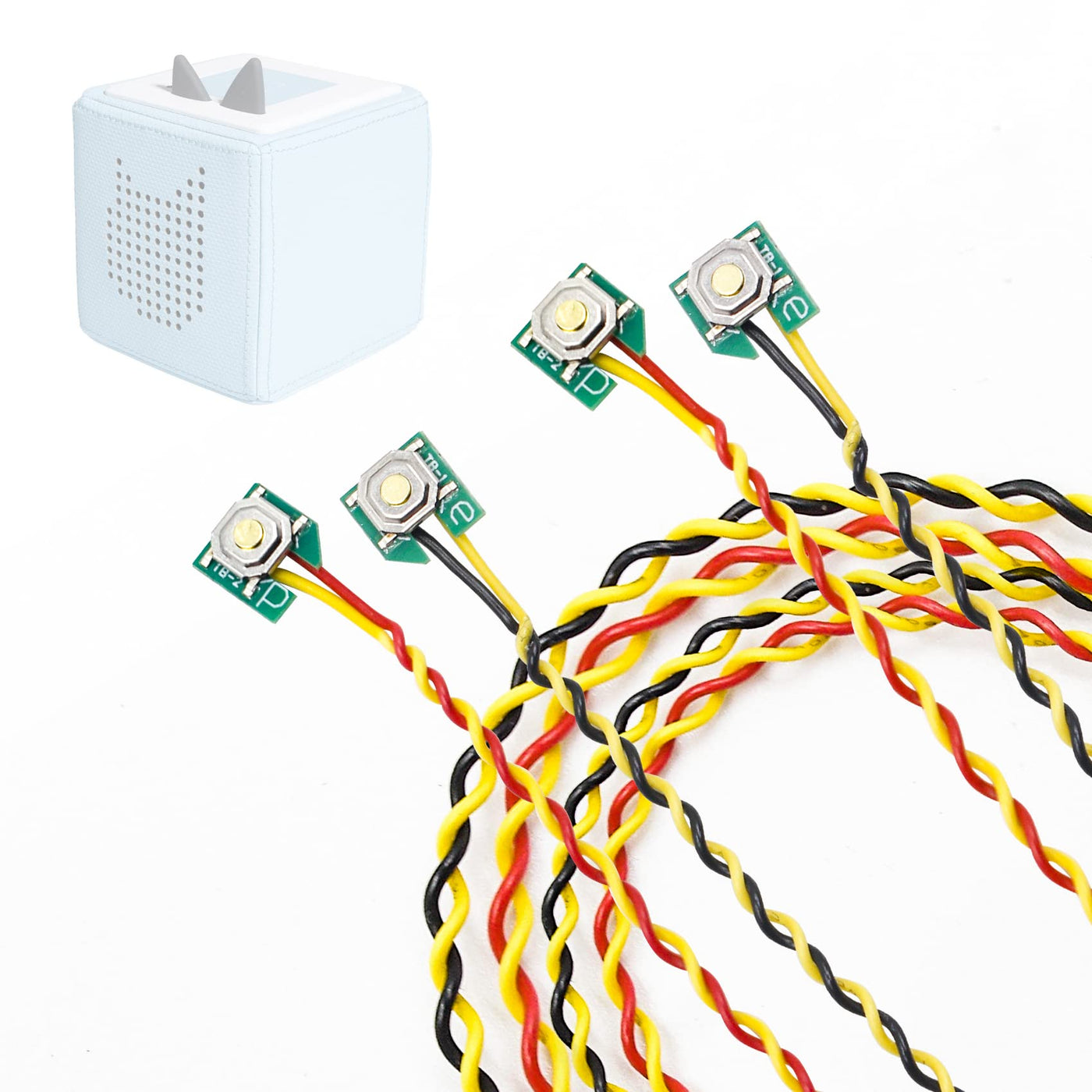 2 Stücke Ersatz Tasten Kabel mit Schraubendreher für Toniebox Lautstärkeregler Tasten Ohren (Nur Tasten Kabel), Mikrotaster Button Reparatur Zubehör Kompatible mit Toniebox Lautstärkeregler Tasten