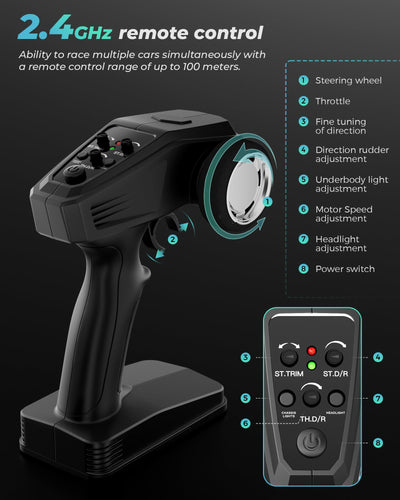 Kiztoys® Ferngesteuertes Auto, RC Auto Monstertruck Ferngesteuert 2,4 GHz 1:16 Proportional 4WD 40+ km/h Offroad, RC Truggy RTR Geländegängig ab Erwachsener Jugendliche Kind