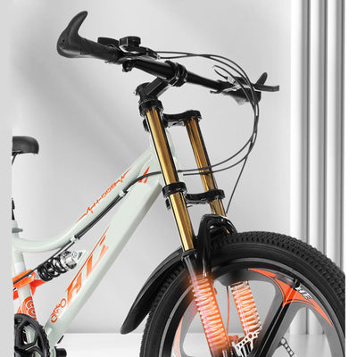Mountainbike 24 Zoll Integriertes Rad 6 Gang Doppelscheibenbremse Doppelte Stoßdämpfung Geeignet für Kinder und Jugendliche A,22 inch