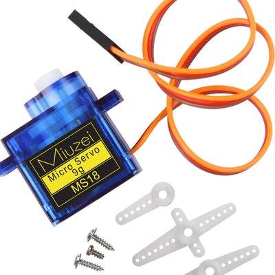 Miuzei 9G Micro Servo Motor für RC Robot Arm/Hand/Gehen Hubschrauber Boot Flugzeug Helikopter Auto Fahrzeugmodelle Steuerung mit Kabel, Mini Modellbau für Arduino (10 *Blau)
