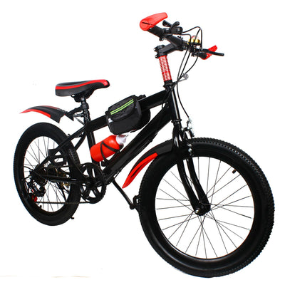 WEIGR 20 Zoll Kinderfahrrad ab 5 Jahren Mountainbike MTB Fahrrad Kinderfahrräder mit V-Brake Bremsen - Schutzblech Federgabel, Mountain Bikes für Mädchen Jungen Herren (Rot)