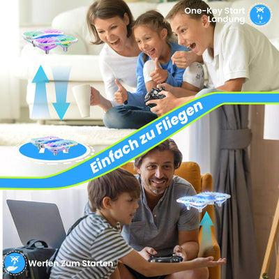 Mini Drohne für Kinder, HOFMOC Drohne mit 5 LED-Leuchten, 3D-Flip, One-Key Start/Landung, Headless-Modus, 3 Geschwindigkeitsmodi, 22 Min Flugzeit, Spielzeugdrohne Geschenke für Kinder ab 6 Jahren
