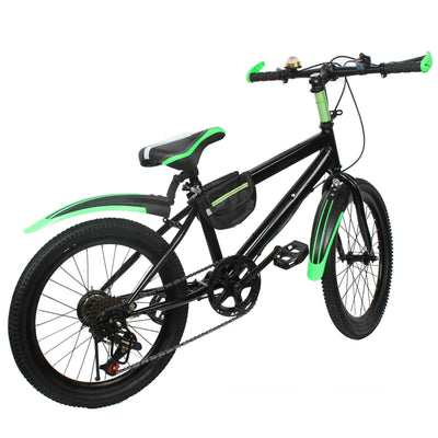 SHZICMY 20 Zoll Kinder Adult Cityfahrrad Multi-Gang Mountainbike Hartstahl Fahrräder Doppelscheibenbremse Stoßdämpfung Sicherheitsbremssystem (Grün)