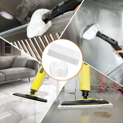 TOSAVGA 10 Stück Mikrofaser-Tuchset Waschbar für Kärcher Dampfreiniger EasyFix SC1, SC2, SC3, SC4, SC5, Kärcher Dampfreiniger Zubehör, Ersatztücher Zubehör - 5 Bodendüse + 5 Handdüse