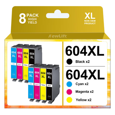 NewLift 604XL Druckerpatronen Kompatibel für Epson 604 Patronen Epson 604XL Epson 604 für Expression Home XP-XP-2205 XP-3200 XP-4200 XP-4205 XP-3205 Workforce WF 2935 (8er-Pack)