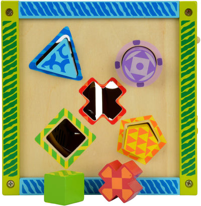Eichhorn 100002235 buntes Spielcenter, Motorikwürfel mit Motorikschleife, Uhr, Motorikspiel, Drehspiel und 5 Steckbausteine, für Kinder ab 1 Jahr, Größe: 20x20x36 cm