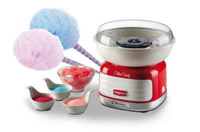 Ariete Zuckerwattemaschine Party Time 2973, Für Zuckerwatte aus Kristallzucker oder für Hartkaramellen, Inklusive Spender und 4 Hütchen, 450 W, Rot