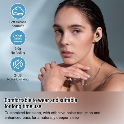 DUSONLAP Bluetooth Kopfhörer, Mini In Ear Kopfhörer Kabellos Bluetooth 5.4 HiFi Immersiv Sound, 47Std Spielzeit Schlafkopfhörer mit Passiver Geräuschmaskierung, LED-Anzeige, IPX7 Wasserdichte Ohrhörer