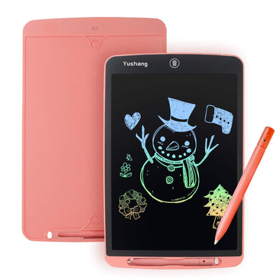 YUSHANG LCD Schreibtafel 12 Zoll Buntes LCD Zeichentablett Aldult LCD Notizblock Tragbare LCD Schreibtafel zum Schreiben von Malerei und Notizen(Rosa-12)