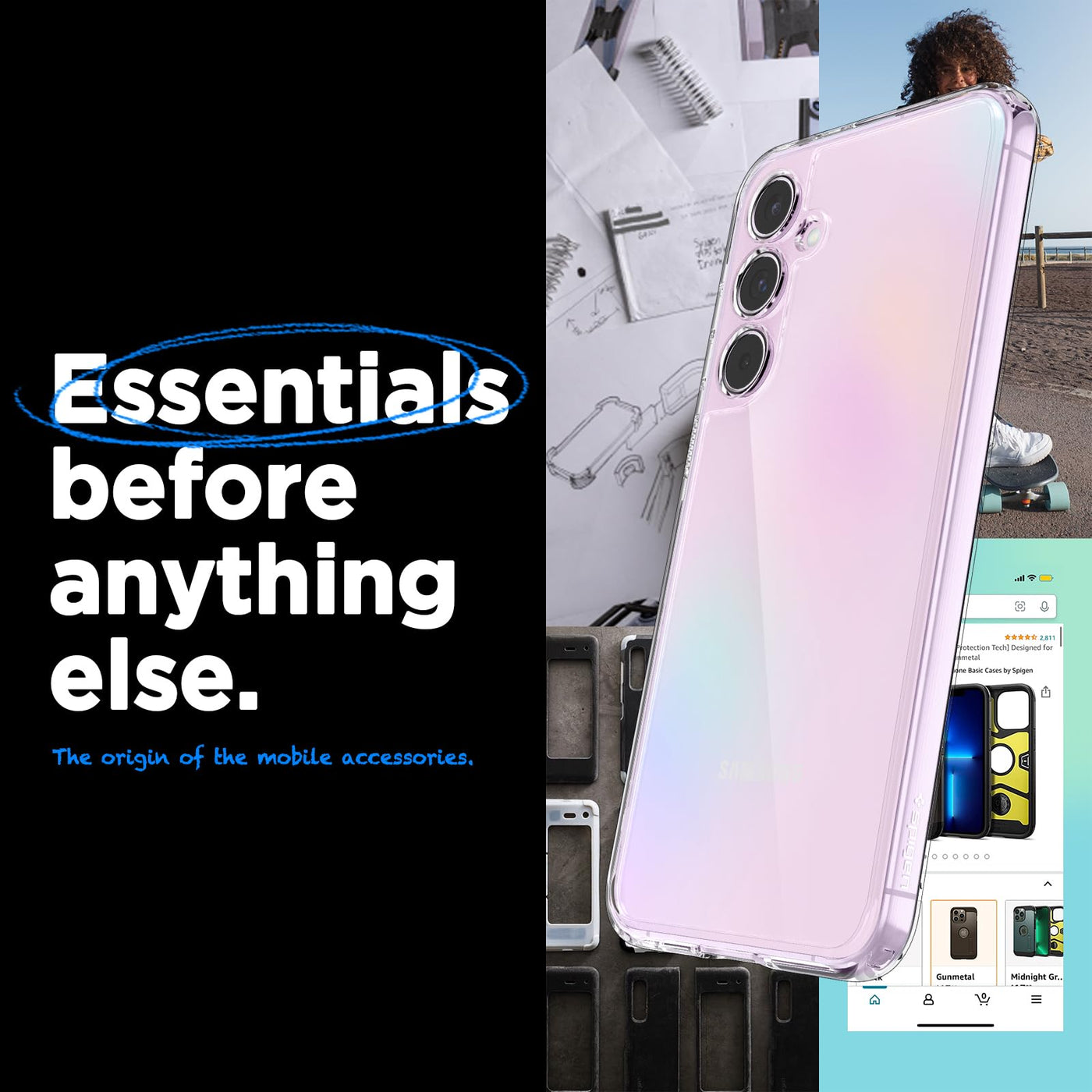 Spigen Ultra Hybrid Hülle Kompatibel mit Samsung Galaxy A55 5G -Crystal Clear